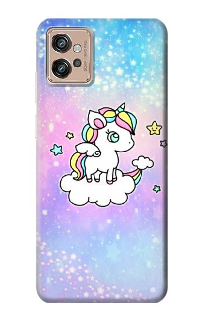 S3256 かわいいユニコーンの漫画 Cute Unicorn Cartoon Motorola Moto G32 バックケース、フリップケース・カバー