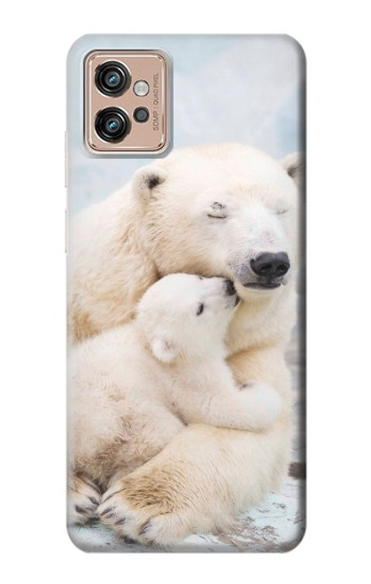 S3373 シロクマ抱擁家族 Polar Bear Hug Family Motorola Moto G32 バックケース、フリップケース・カバー