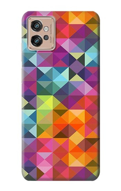 S3477 抽象的なダイヤモンドパターン Abstract Diamond Pattern Motorola Moto G32 バックケース、フリップケース・カバー