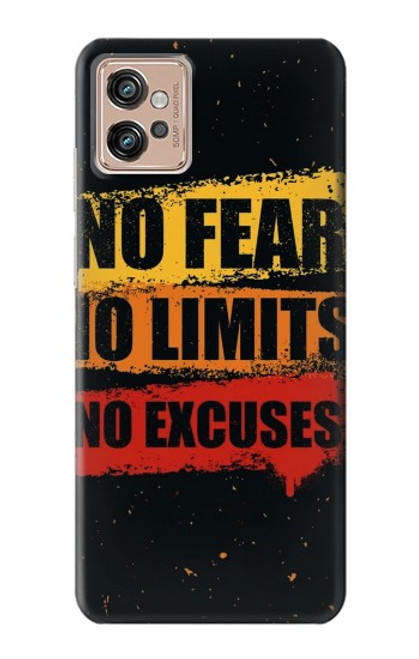 S3492 恐れのない言い訳のない No Fear Limits Excuses Motorola Moto G32 バックケース、フリップケース・カバー