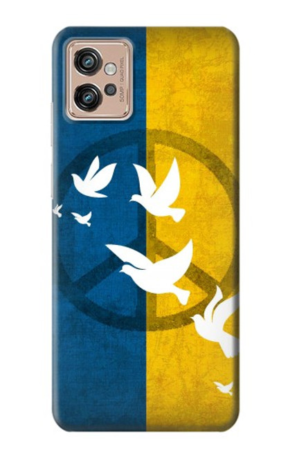 S3857 平和鳩 ウクライナの旗 Peace Dove Ukraine Flag Motorola Moto G32 バックケース、フリップケース・カバー