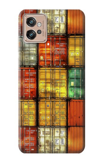 S3861 カラフルなコンテナ ブロック Colorful Container Block Motorola Moto G32 バックケース、フリップケース・カバー