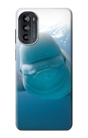 S1801 ベルーガ スマイルクジラ Beluga Whale Smile Whale Motorola Moto G52, G82 5G バックケース、フリップケース・カバー