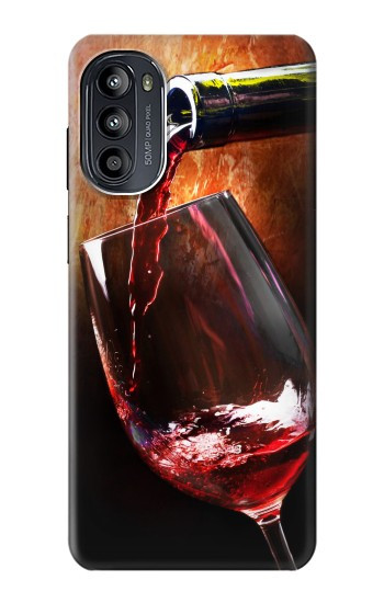 S2396 赤ワインボトルやガラス Red Wine Bottle And Glass Motorola Moto G52, G82 5G バックケース、フリップケース・カバー