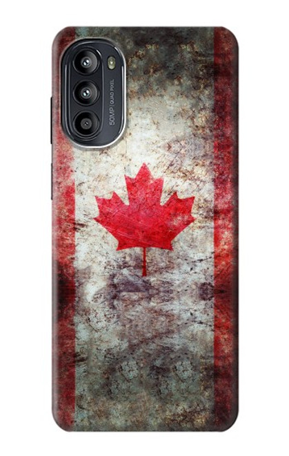 S2490 カナダメープルリーフ旗 Canada Maple Leaf Flag Texture Motorola Moto G52, G82 5G バックケース、フリップケース・カバー