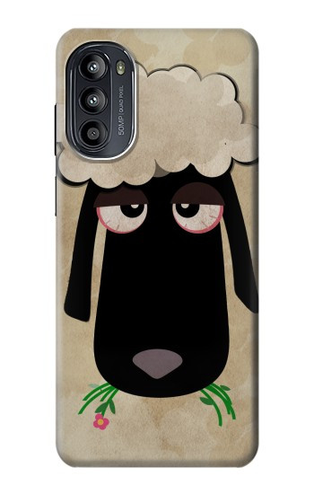 S2826 眠えない黒い羊 Cute Cartoon Unsleep Black Sheep Motorola Moto G52, G82 5G バックケース、フリップケース・カバー