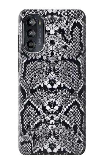 S2855 ラトルスネークスキン グラフィックプリント White Rattle Snake Skin Graphic Printed Motorola Moto G52, G82 5G バックケース、フリップケース・カバー
