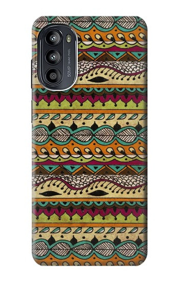 S2860 アステカ ヒッピー柄 Aztec Boho Hippie Pattern Motorola Moto G52, G82 5G バックケース、フリップケース・カバー