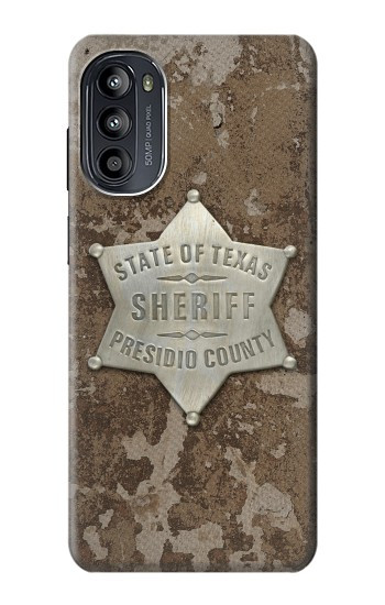 S2868 テキサス保安官バッジ Texas Presidio County Sheriff Badge Motorola Moto G52, G82 5G バックケース、フリップケース・カバー