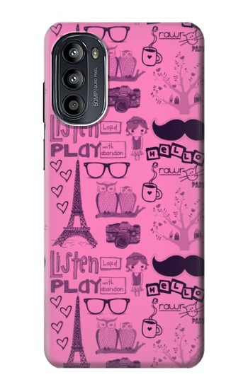 S2885 パリピンク Paris Pink Motorola Moto G52, G82 5G バックケース、フリップケース・カバー