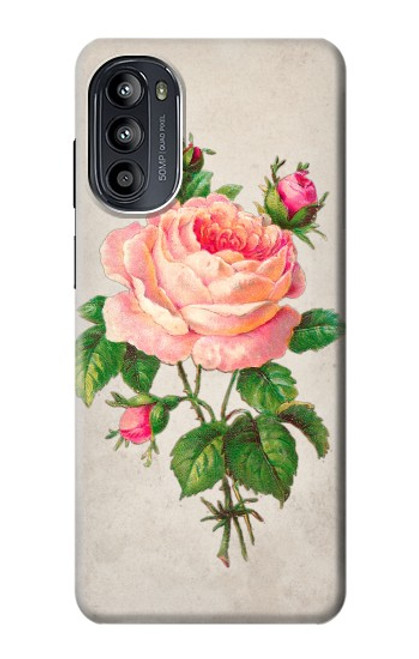 S3079 ピンクローズ Vintage Pink Rose Motorola Moto G52, G82 5G バックケース、フリップケース・カバー