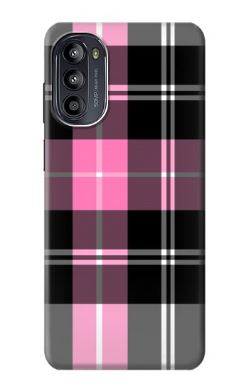 S3091 ピンクの模様のパターン Pink Plaid Pattern Motorola Moto G52, G82 5G バックケース、フリップケース・カバー