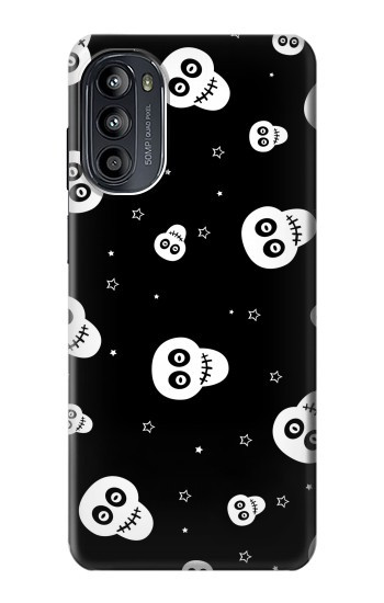 S3261 スマイルスカルハロウィーンのパターン Smile Skull Halloween Pattern Motorola Moto G52, G82 5G バックケース、フリップケース・カバー