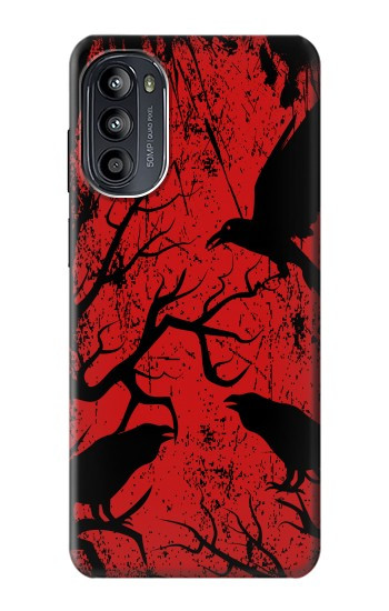 S3325 カラス黒い血の木 Crow Black Blood Tree Motorola Moto G52, G82 5G バックケース、フリップケース・カバー