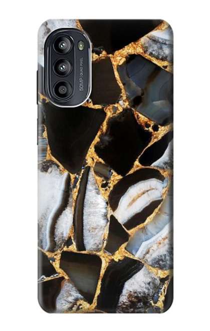 S3419 金の大理石のグラフィックプリント Gold Marble Graphic Print Motorola Moto G52, G82 5G バックケース、フリップケース・カバー