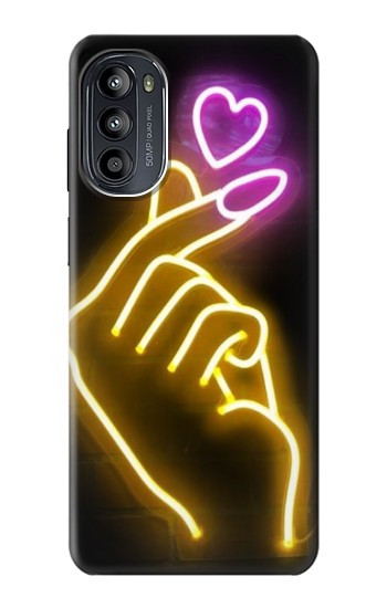 S3512 かわいいミニハート Cute Mini Heart Neon Graphic Motorola Moto G52, G82 5G バックケース、フリップケース・カバー