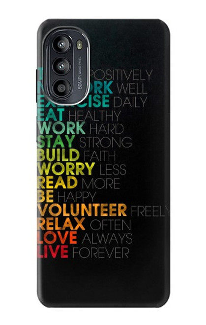 S3523 ポジティブな言葉 Think Positive Words Quotes Motorola Moto G52, G82 5G バックケース、フリップケース・カバー