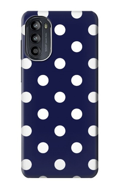 S3533 ブルーの水玉 Blue Polka Dot Motorola Moto G52, G82 5G バックケース、フリップケース・カバー