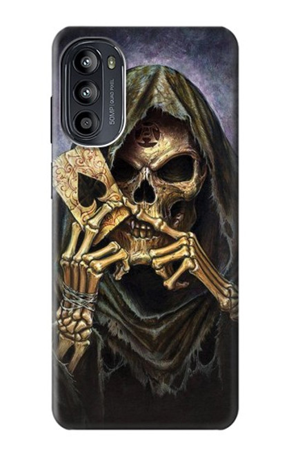 S3594 死神ポーカー Grim Reaper Wins Poker Motorola Moto G52, G82 5G バックケース、フリップケース・カバー