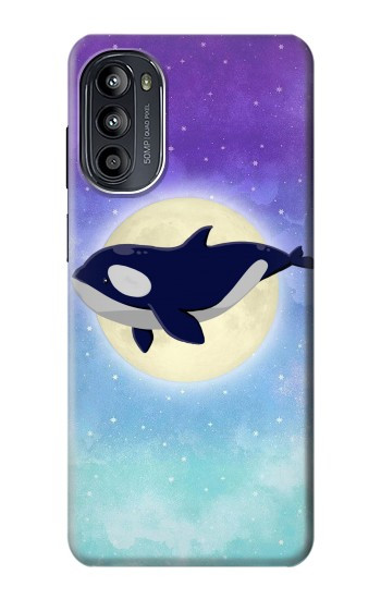 S3807 キラーホエールオルカ月パステルファンタジー Killer Whale Orca Moon Pastel Fantasy Motorola Moto G52, G82 5G バックケース、フリップケース・カバー