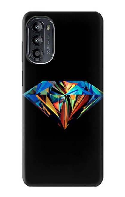 S3842 抽象的な カラフルな ダイヤモンド Abstract Colorful Diamond Motorola Moto G52, G82 5G バックケース、フリップケース・カバー