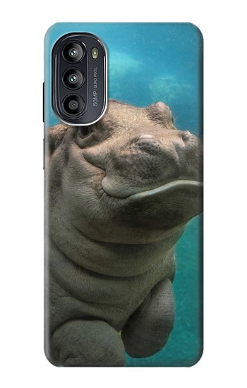 S3871 かわいい赤ちゃんカバ カバ Cute Baby Hippo Hippopotamus Motorola Moto G52, G82 5G バックケース、フリップケース・カバー