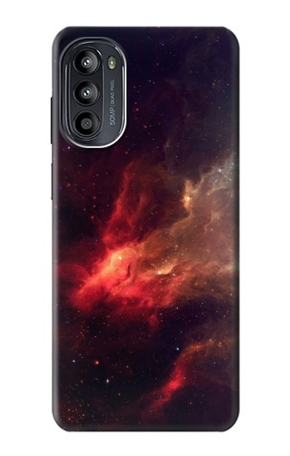 S3897 赤い星雲の宇宙 Red Nebula Space Motorola Moto G52, G82 5G バックケース、フリップケース・カバー