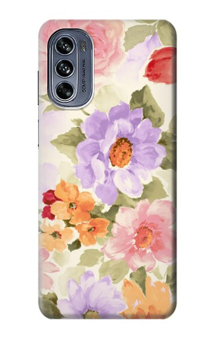 S3035 花 Sweet Flower Painting Motorola Moto G62 5G バックケース、フリップケース・カバー