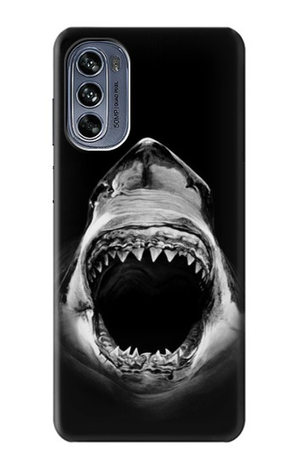 S3100 白のサメ Great White Shark Motorola Moto G62 5G バックケース、フリップケース・カバー