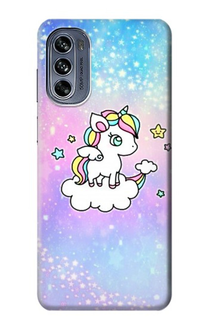 S3256 かわいいユニコーンの漫画 Cute Unicorn Cartoon Motorola Moto G62 5G バックケース、フリップケース・カバー