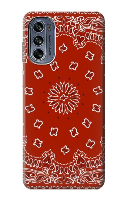 S3355 赤バンダナパターン Bandana Red Pattern Motorola Moto G62 5G バックケース、フリップケース・カバー