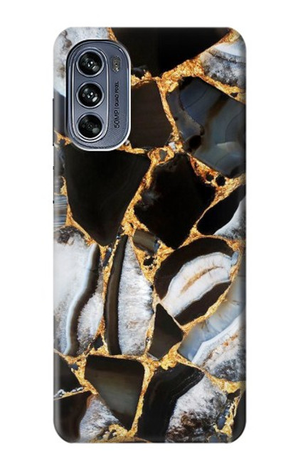 S3419 金の大理石のグラフィックプリント Gold Marble Graphic Print Motorola Moto G62 5G バックケース、フリップケース・カバー