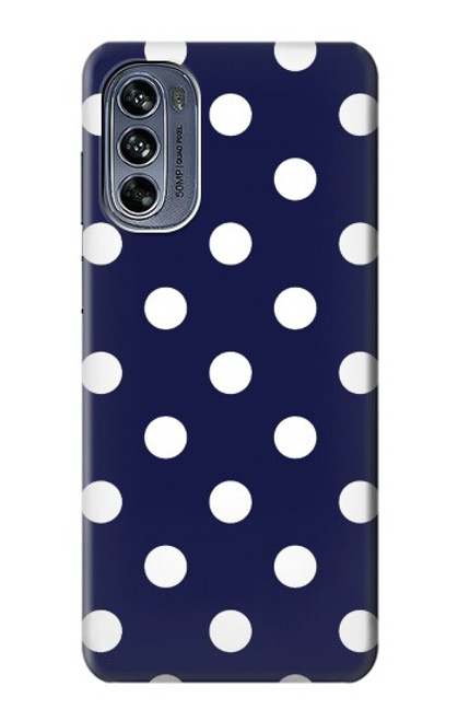 S3533 ブルーの水玉 Blue Polka Dot Motorola Moto G62 5G バックケース、フリップケース・カバー