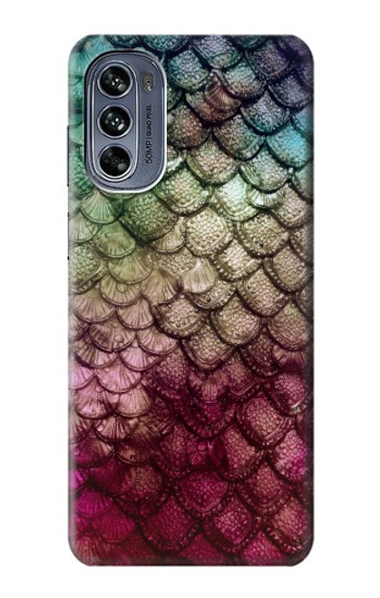 S3539 人魚の鱗 Mermaid Fish Scale Motorola Moto G62 5G バックケース、フリップケース・カバー