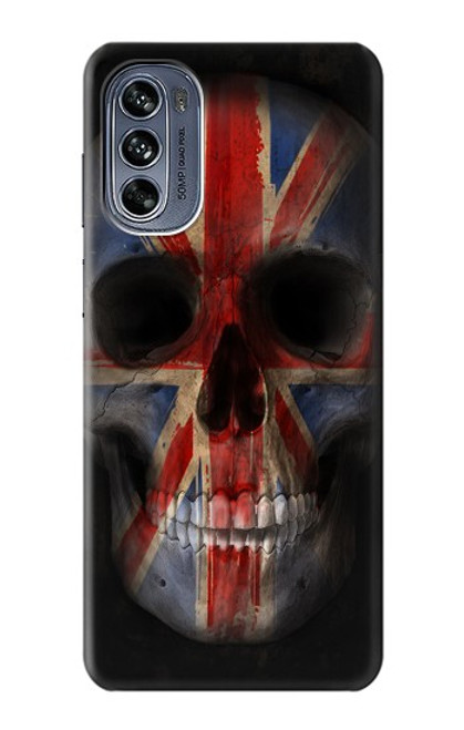 S3848 イギリスの旗の頭蓋骨 United Kingdom Flag Skull Motorola Moto G62 5G バックケース、フリップケース・カバー