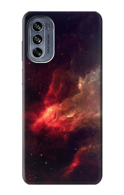 S3897 赤い星雲の宇宙 Red Nebula Space Motorola Moto G62 5G バックケース、フリップケース・カバー