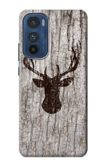 S2505 トナカイ古い木材グラフィックプリント Reindeer Head Old Wood Texture Graphic Printed Motorola Edge 30 バックケース、フリップケース・カバー