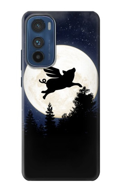 S3289 飛豚 満月 Flying Pig Full Moon Night Motorola Edge 30 バックケース、フリップケース・カバー