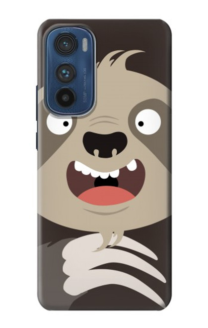 S3855 ナマケモノの顔の漫画 Sloth Face Cartoon Motorola Edge 30 バックケース、フリップケース・カバー