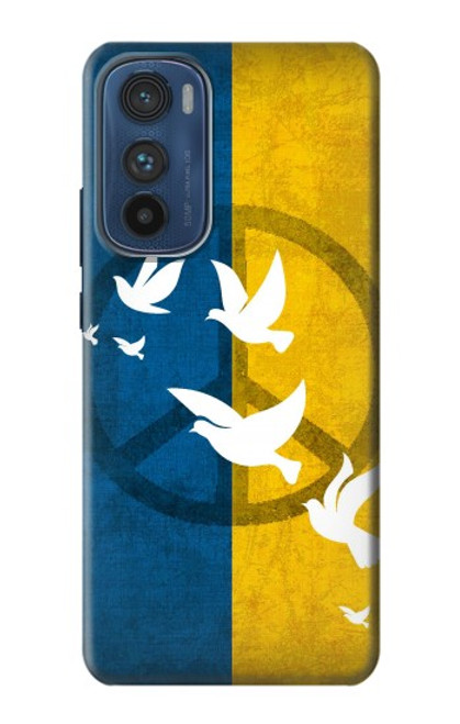 S3857 平和鳩 ウクライナの旗 Peace Dove Ukraine Flag Motorola Edge 30 バックケース、フリップケース・カバー