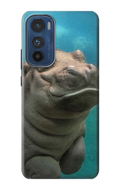 S3871 かわいい赤ちゃんカバ カバ Cute Baby Hippo Hippopotamus Motorola Edge 30 バックケース、フリップケース・カバー