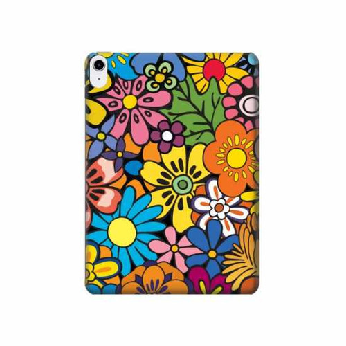 S3281 カラフルなヒッピーの花のパターン Colorful Hippie Flowers Pattern iPad 10.9 (2022) タブレットケース