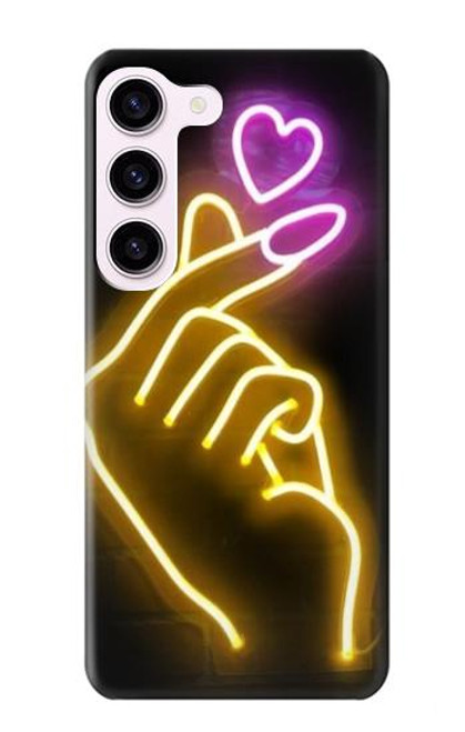 S3512 かわいいミニハート Cute Mini Heart Neon Graphic Samsung Galaxy S23 バックケース、フリップケース・カバー