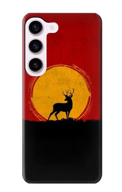 S3513 鹿の夕日 Deer Sunset Samsung Galaxy S23 バックケース、フリップケース・カバー