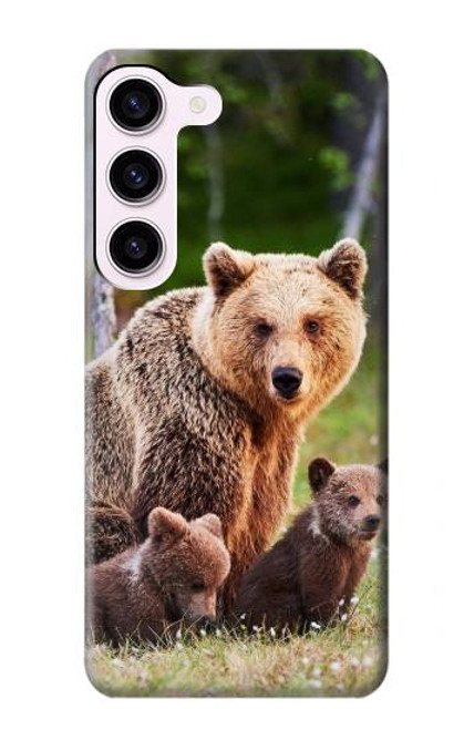 S3558 くまの家族 Bear Family Samsung Galaxy S23 バックケース、フリップケース・カバー