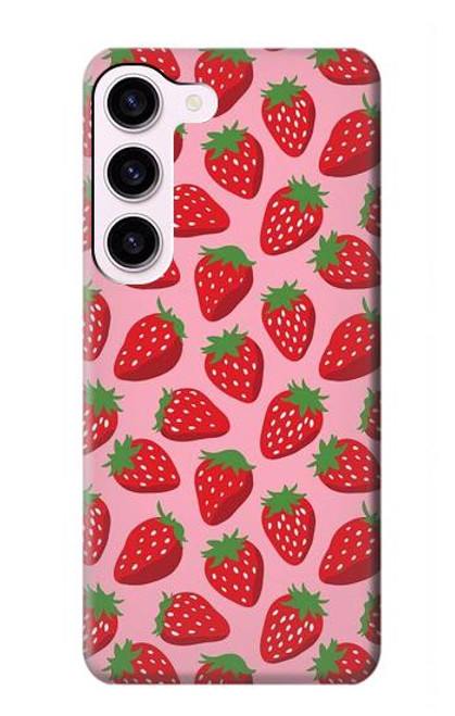 S3719 いちご柄 Strawberry Pattern Samsung Galaxy S23 バックケース、フリップケース・カバー
