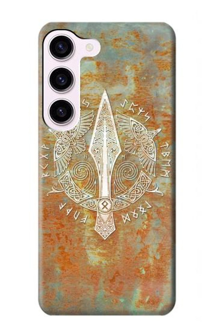 S3827 オーディン北欧バイキングシンボルのグングニル槍 Gungnir Spear of Odin Norse Viking Symbol Samsung Galaxy S23 バックケース、フリップケース・カバー