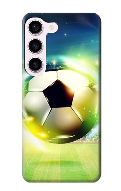 S3844 輝くサッカー サッカーボール Glowing Football Soccer Ball Samsung Galaxy S23 バックケース、フリップケース・カバー