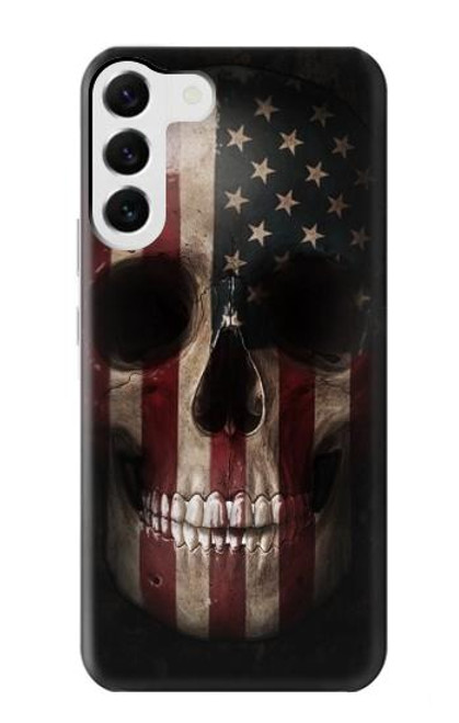 S3850 アメリカの国旗の頭蓋骨 American Flag Skull Samsung Galaxy S23 Plus バックケース、フリップケース・カバー