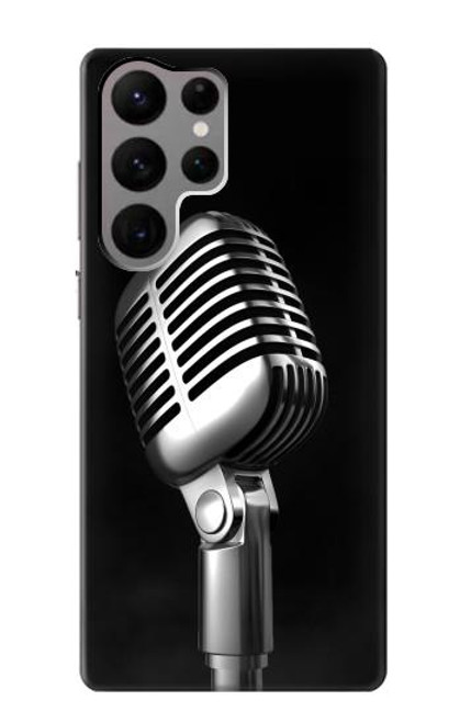 S1672 レトロ マイク ジャズ音楽 Retro Microphone Jazz Music Samsung Galaxy S23 Ultra バックケース、フリップケース・カバー